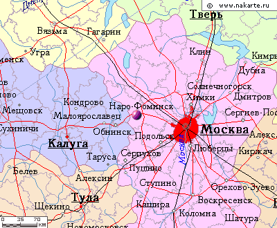 Карта окрестностей города Наро-Фоминск от НаКарте.RU